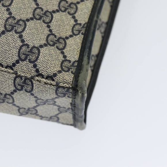 GUCCI GG Supreme Sherry Line Hand Bag PVC Leather Navy Red 010 378 Auth ar12310 - Picture 10 of 16